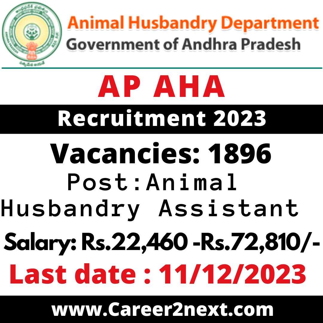 AP AHA Recruitment 2023 | 1896 Animal Husbandry Assistant post.
