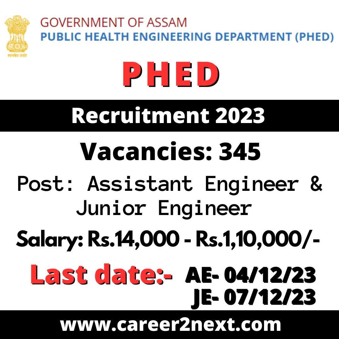 PHED Recruitment 2023 | 345 AE & JE Posts