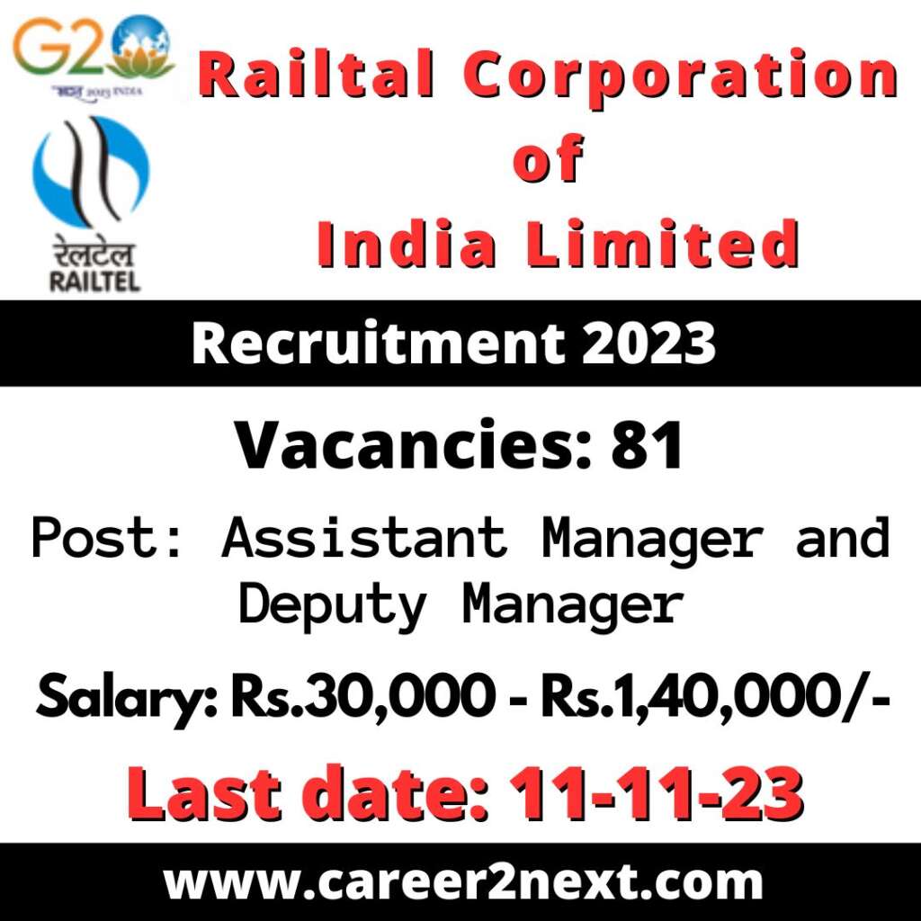 RAILTEL Recruitment 2023