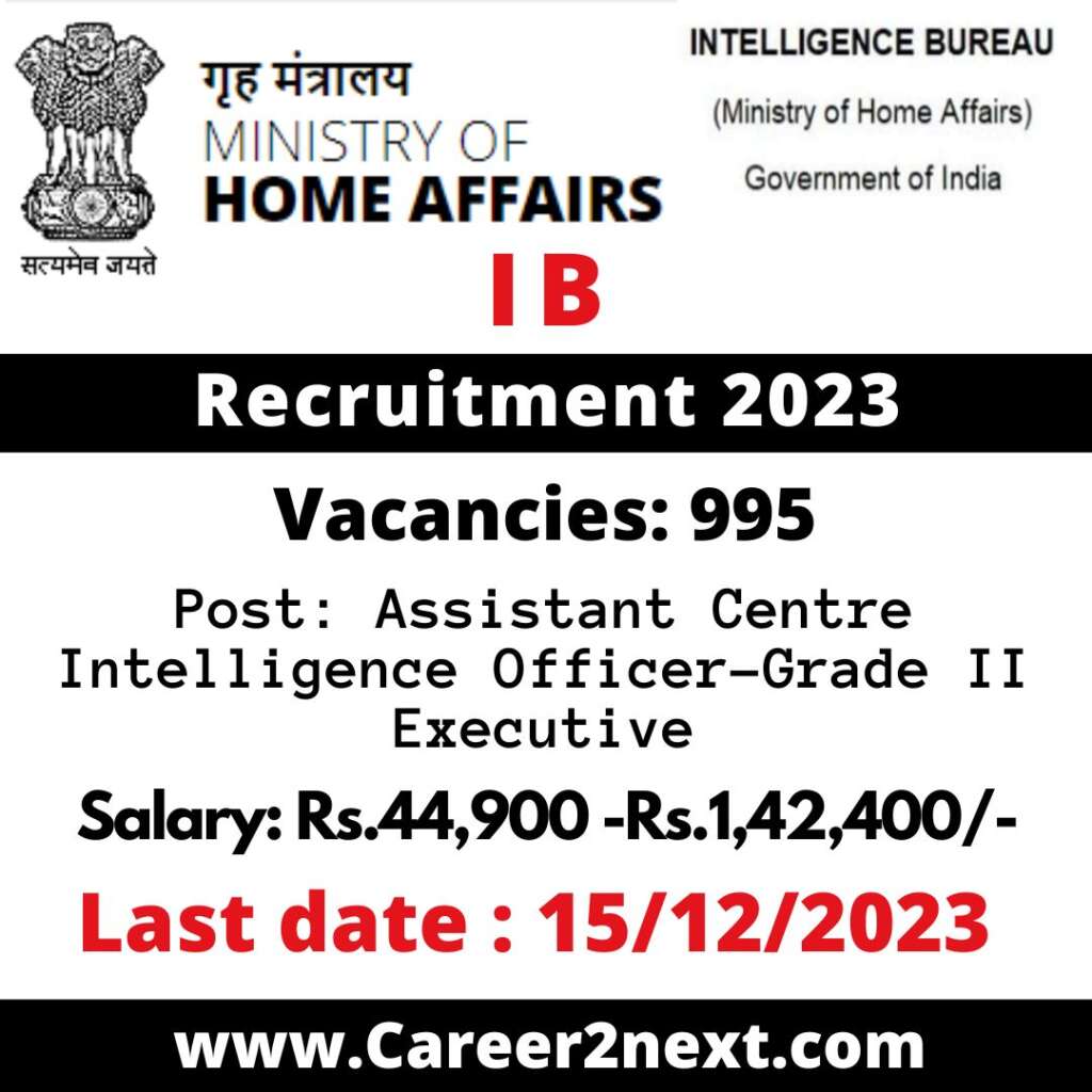 IB ACIO Recruitment 2023
